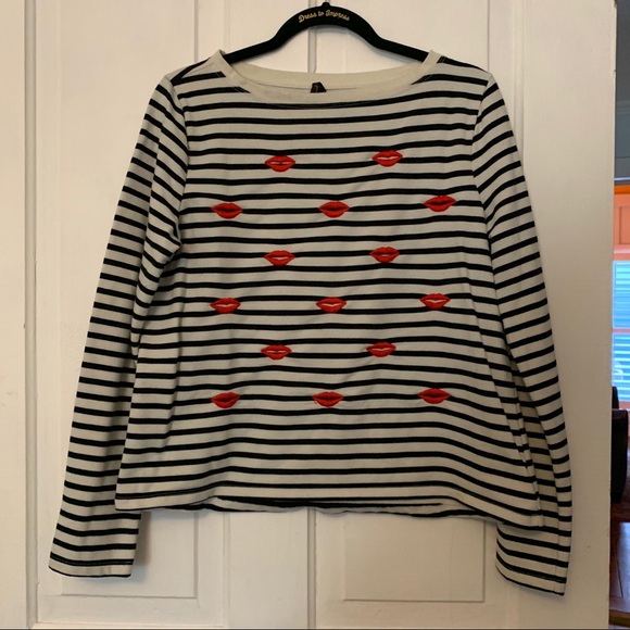 Betsy Johnson Lip Stripe Shirt - Picture 1 of 8